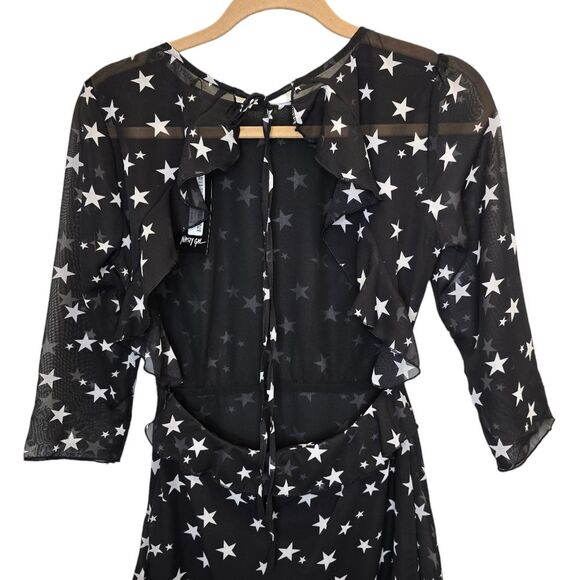 NWT Nasty Gal Women's Sz 2 Star Backless Mini Skater Dress Black White - Picture 7 of 15